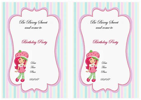 Strawberry Shortcake Birthday Invitations Free Printables – BirthdayBuzz