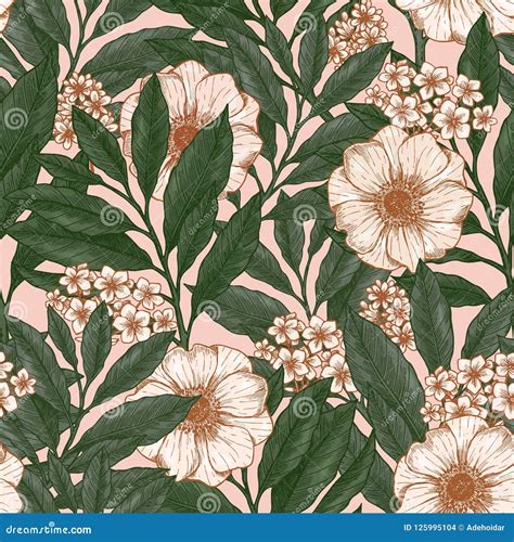 Vintage Floral Seamless Pattern. Vintage Fabric Design. Stock ...