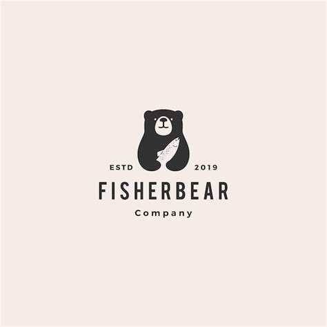 Premium Vector | Bear fish salmon logo