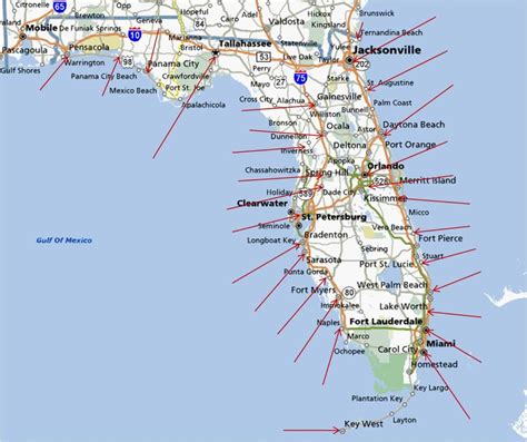 A Large Detailed Map Of Florida State | For The Classroom | Orlando - Gulf Shores Florida Map ...