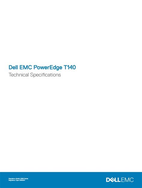 (PDF) Dell EMC PowerEdge T140 Technical Specifications · 2020. 3. 27 ...