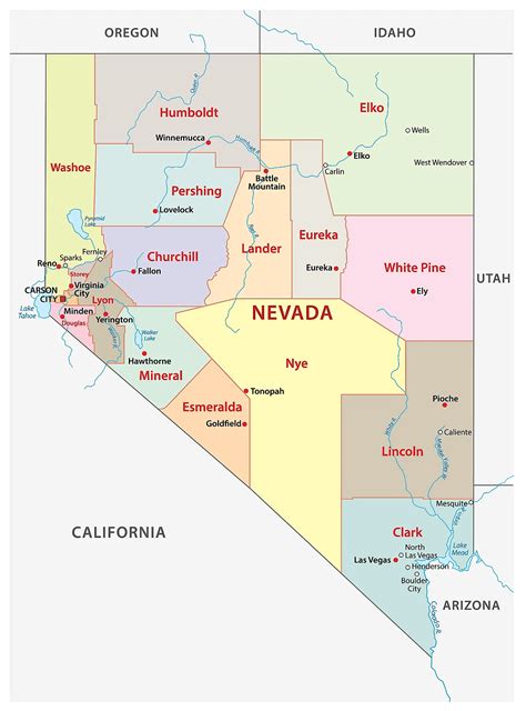 Printable Map Of Nevada