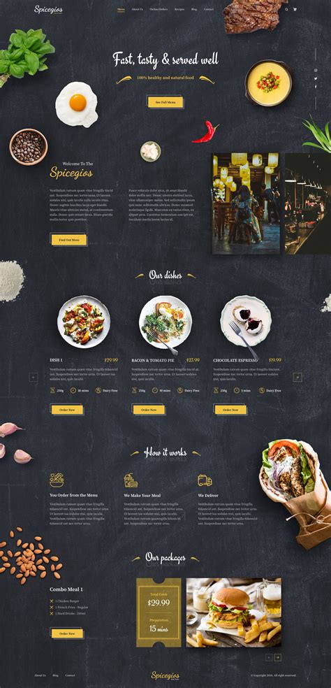 Spicegios Restaurant Landing Page | Food web design, Restaurant website design, Food website