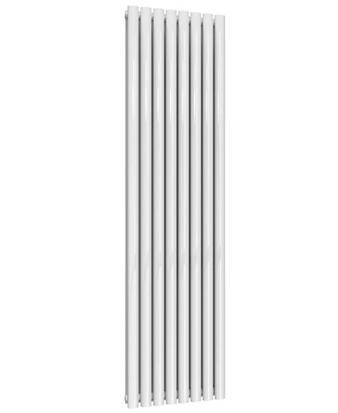 White Oval Double Panel Aluminium Radiator 1800mm x 463mm