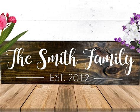 Personalized Family Name Sign, Family Sign, Wood Family Name Sign ...