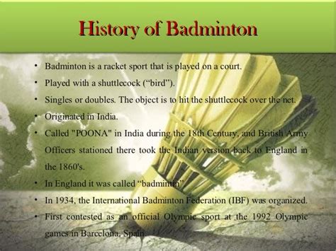 History of badminton