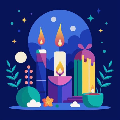 Day of Dead Candles Clip Art Vector Design | Premium AI-generated vector