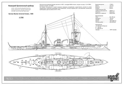 70253 - Armored Cruiser SMS Blucher, 1909, 1/700