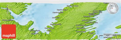 Physical Panoramic Map of Carbonear