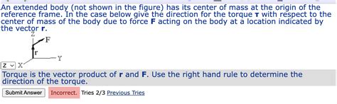 Solved Torque is the vector product of r ﻿and F. ﻿Use the | Chegg.com