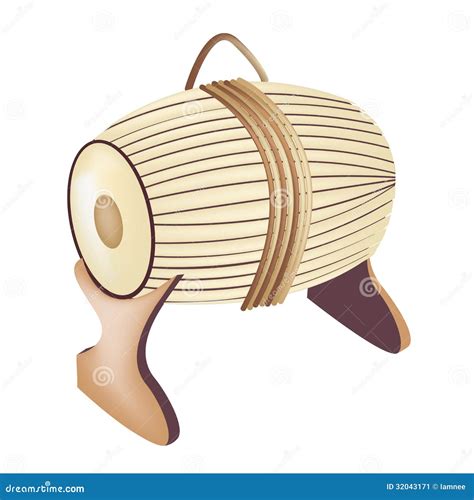 A Sampho Drum Isolated On White Background Stock Image - Image: 32043171