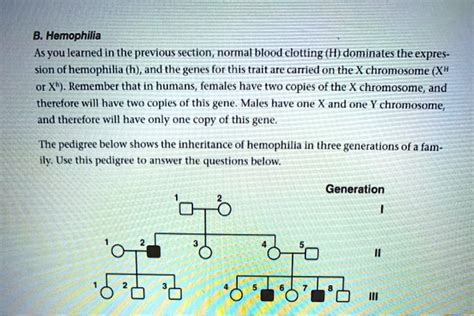 SOLVED: B. Hemophilia As you learned in the previous section, normal ...