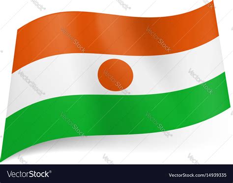 National flag of niger orange white and green Vector Image