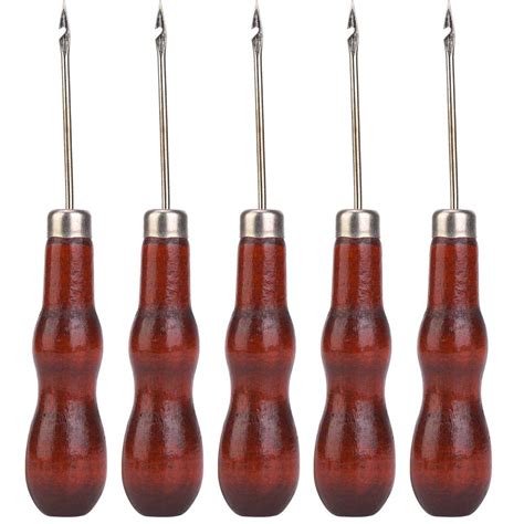 Buy 5Pcs Sticher Sewing Awl, Wooden Hand Stitcher Shoes Bags Tool ...