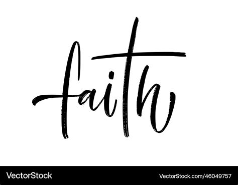 Faith word christian religious calligraphy text Vector Image