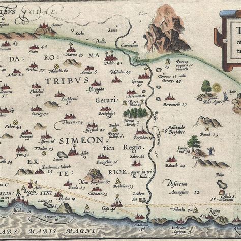 Ancient Map of the Tribe of Simeon Israel South of Canaan | Etsy