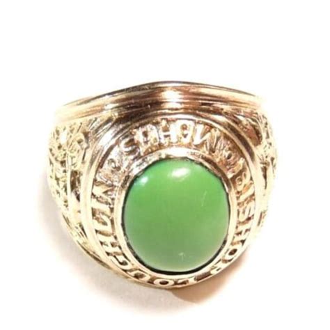 Vintage 1960s USA school men's ring M.H.S BISHOP LOUG… - Gem