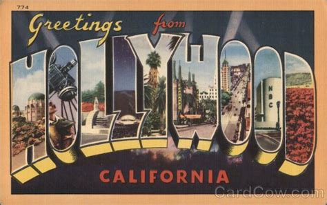 Greetings from Hollywood California Postcard