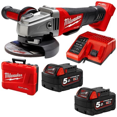 Milwaukee M18CAG125XPD-502C M18 FUEL 18V Angle Grinder Kit - 5" (125mm ...