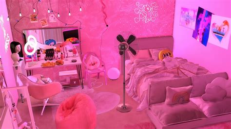 [FREE] PINK AESTHETIC ROOM + CC LINKS | ROOM DL | FURNITURE + CLUTTER CC FOLDER | THE SIMS 4 ...