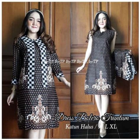 Jual Dress Bolero Mahkota Batik Truntum Abu Modern Dress Kerja Pesta Rompi Di Seller Zenin ...