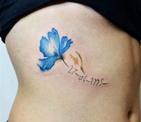 Blue Flower tattoo by Andrea Morales | Post 17635