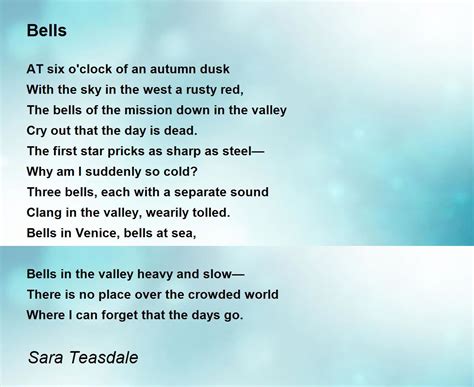 Bells - Bells Poem by Sara Teasdale