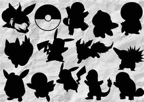 14 Pokemon Silhouettes Pokemon SVG cut file Cliparts Cut