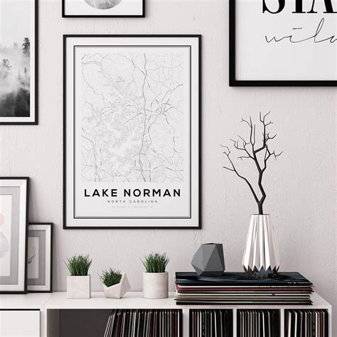 Lake Norman Map Print Map of Lake Norman Lake Norman North - Etsy