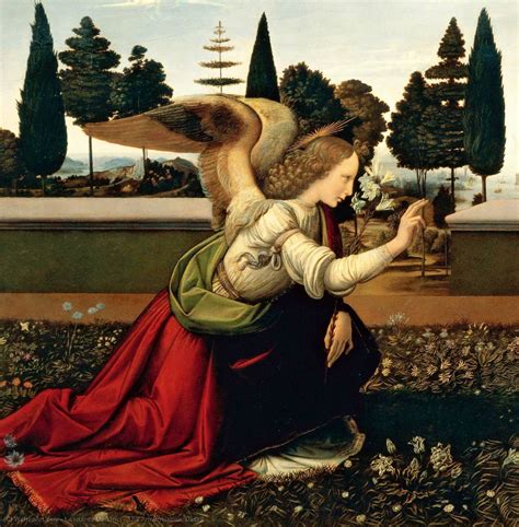 The Annunciation. Detail, 1475 by Leonardo Da Vinci (1452-1519, Italy ...