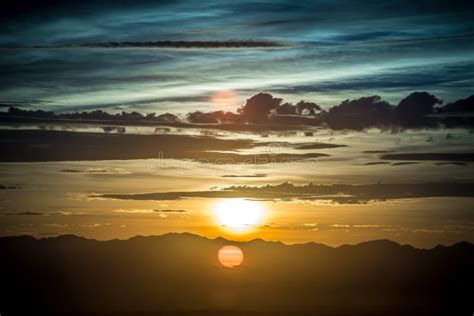 Early Morning Sunrise Over Valley of Fire and Las Vegas Stock Photo ...