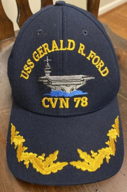 USS GERALD R. Ford CVN 78 US Navy Aircraft Carrier Navy Blue Ship Hat ...