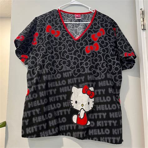 Hello Kitty Sanrio Nursing Scrub Top size 2X - Gem