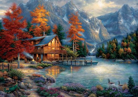 NEW Art Puzzle Jigsaw 3000 Pieces Tiles "Autumn Reflections" by Chuck ...