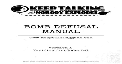 MANUAL BOMB DEFUSAL · 4/23/2020 KeepTalkingandNobodyExplodes ...