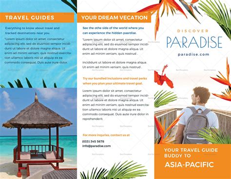 Travel Tri Fold Brochure Template | Travel brochure design, Free brochure template, Travel brochure