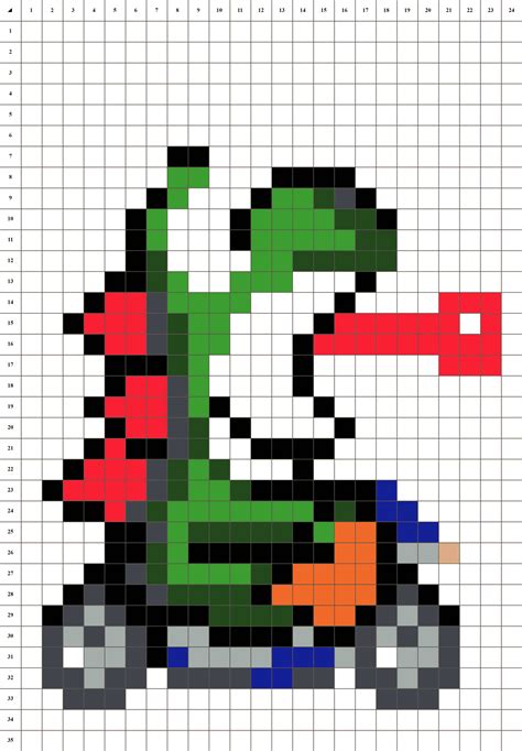 Mario Yoshi Pixel Art