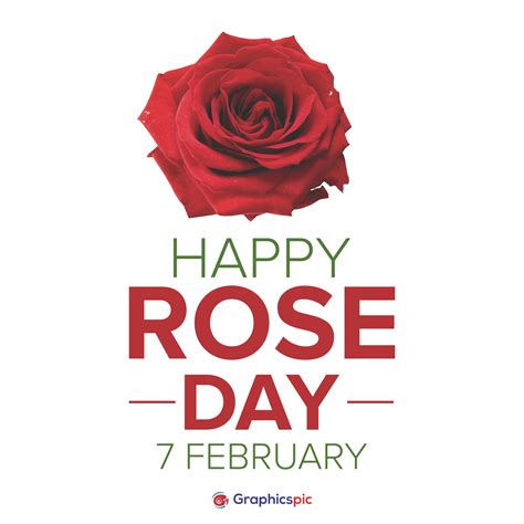 Happy Rose Day On February 7 with red rose symbol poster illustration - Free Vector - Graphics Pic