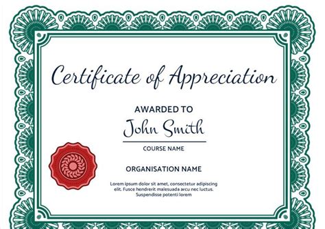 Certificate Of Appreciation For Employees Template