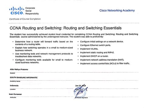 CCNA Routing and Switching certificate | Aldo WP’s Portfolio