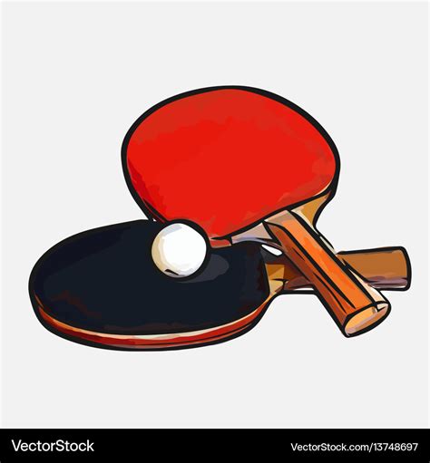 Rackets ball table tennis Royalty Free Vector Image