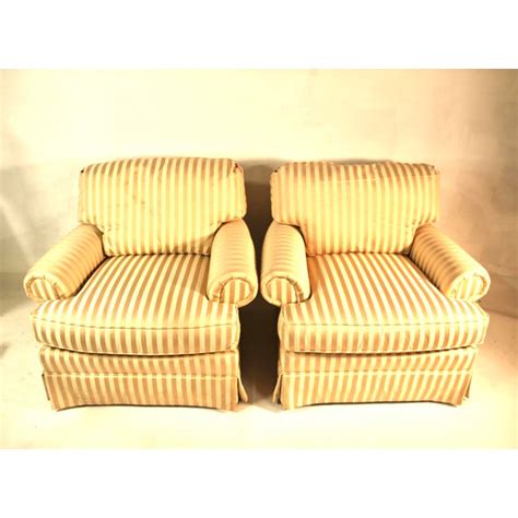 Lee Furniture Traditional Lounge Chairs - a Pair | Chairish