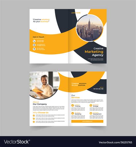 Creative bi fold brochure design Royalty Free Vector Image