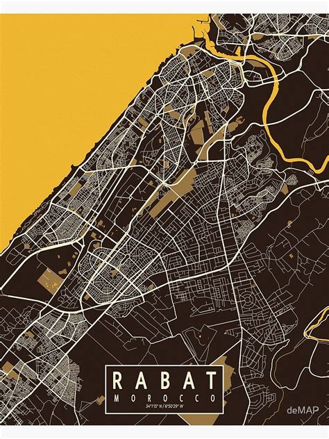 "Rabat City Map of Morocco - Pastel" Poster for Sale by deMAP | Redbubble