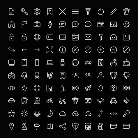 100 Free Line Vector Icons (Ai)