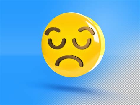 Free PSD | Circular 3d emoji with displeasure face