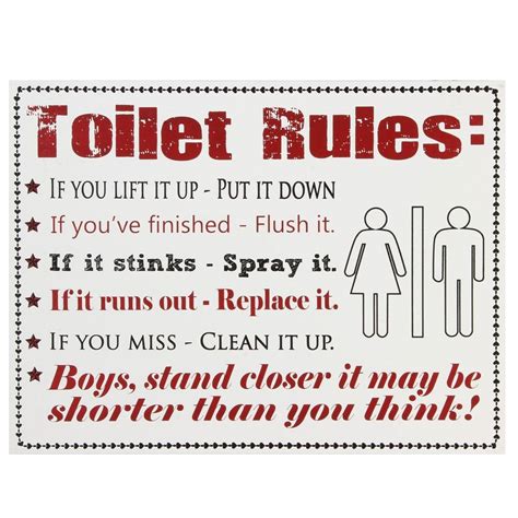 Toilet Rules Wooden Sign - Modern Bathroom Toilet Decoration - Plaque Sign | eBay