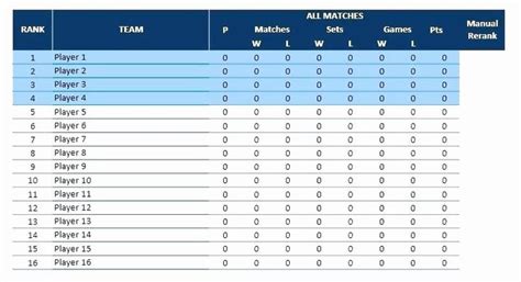 10 Team Bracket Template