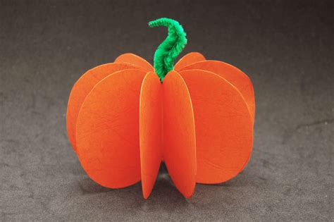 3D Paper Pumpkin | Kids' Crafts | Fun Craft Ideas | FirstPalette.com