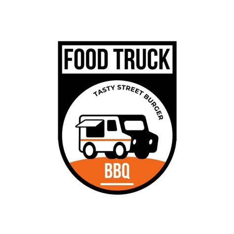 Free Cool Duotone BBQ Food Truck Logo template to edit